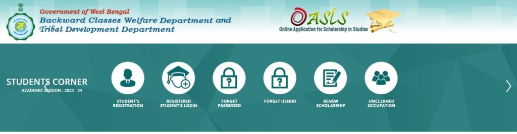 oasis scholarship online application process in west bengal